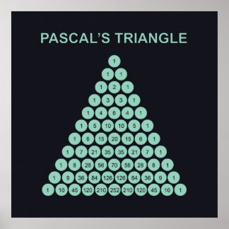 Poster met de driehoek van Pascal