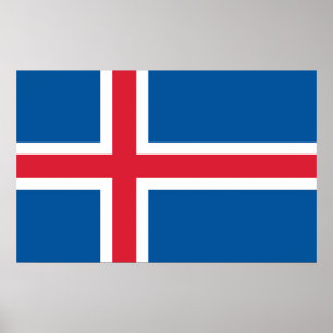 Poster met de IJslandse vlag