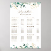 Poster met de prijslijst voor eucalyptus (Voorkant)