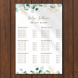 Poster met de prijslijst voor eucalyptus