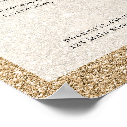 Poster met de prijslijst voor goudglitter-zout (Hoek)