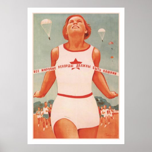 Poster met de Vintage Sovjet-Unie Propaganda (Voorkant)