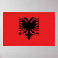 Poster met de vlag van Albanië