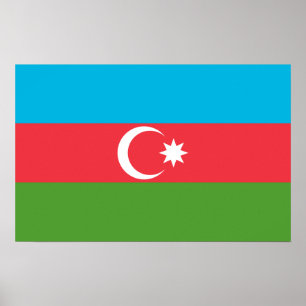 Poster met de vlag van Azerbeidzjan