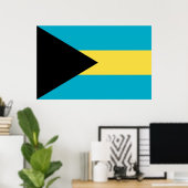 Poster met de vlag van Bahama's (Thuiskantoor)