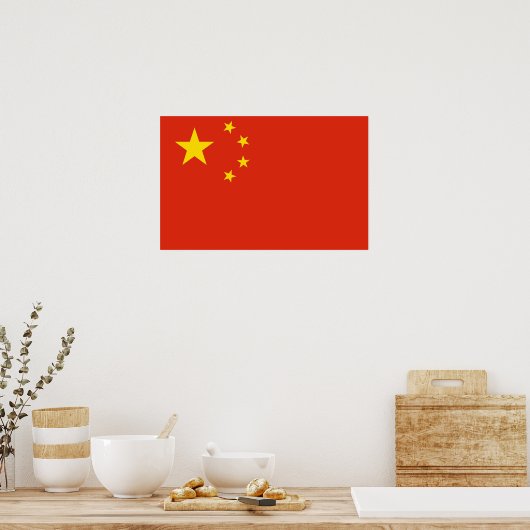 Poster met de vlag van China (Keuken)