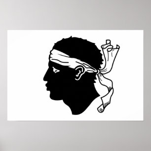 Poster met de vlag van Corsica, Frankrijk