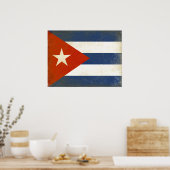 Poster met de  vlag van Cuba in nood (Keuken)