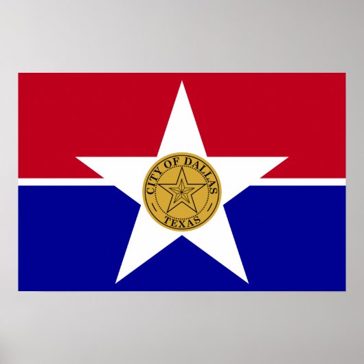 Poster met de vlag van Dallas, VS (Voorkant)