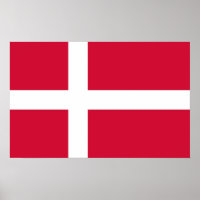 Poster met de vlag van Denemarken