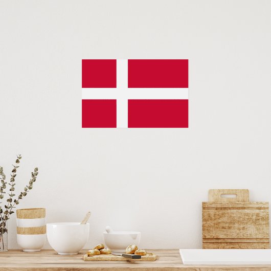 Poster met de vlag van Denemarken (Keuken)