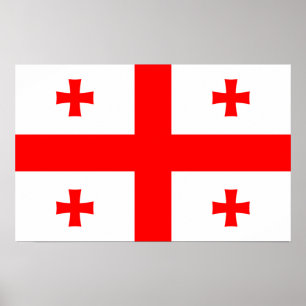 Poster met de vlag van Georgië