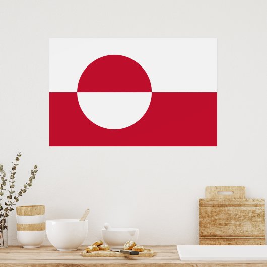 Poster met de vlag van Groenland (Keuken)