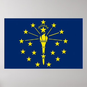Poster met de vlag van Indiana, Verenigde Staten