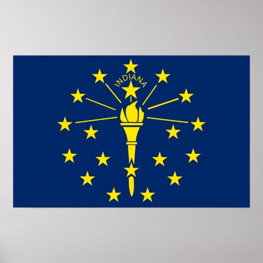 Poster met de vlag van Indiana, Verenigde Staten (Voorkant)