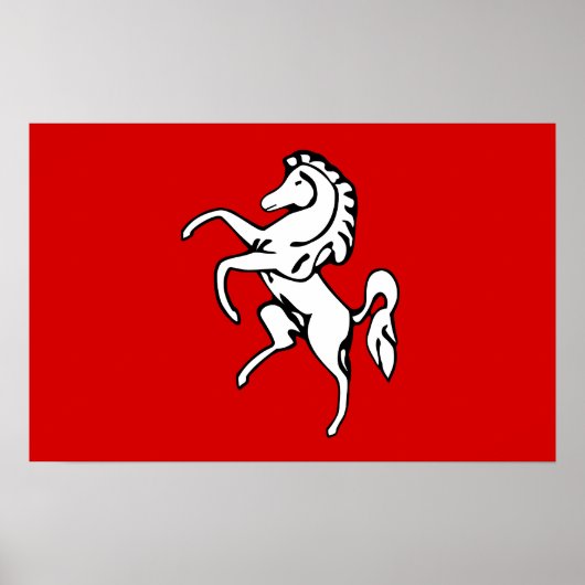 Poster met de vlag van Kent, Engeland (Voorkant)
