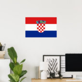 Poster met de vlag van Kroatië (Thuiskantoor)