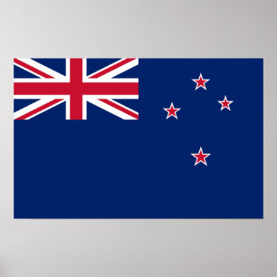 Poster met de vlag van Nieuw-Zeeland