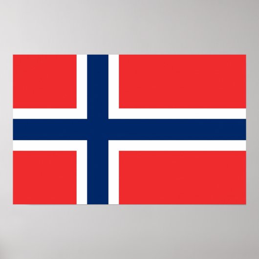 Poster met de vlag van Noorwegen (Voorkant)