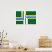 Poster met de vlag van Portland, Oregon, Verenigde (Keuken)
