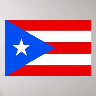 Poster met de vlag van Puerto Rico, VS