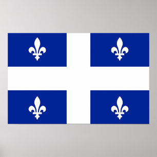 Poster met de vlag van Quebec, Canada