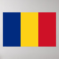 Poster met de vlag van Roemenië
