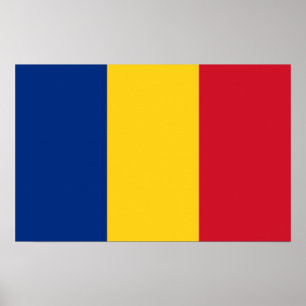 Poster met de vlag van Roemenië