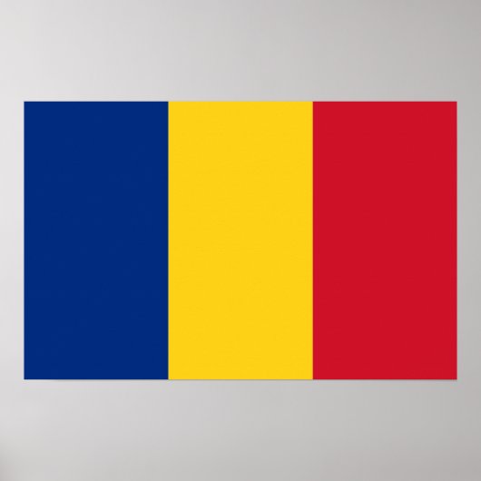 Poster met de vlag van Roemenië (Voorkant)