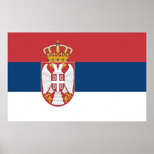 Poster met de vlag van Servië (Voorkant)
