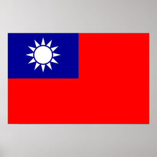 Poster met de vlag van Taiwan