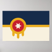 Poster met de vlag van Tulsa, Oklahoma (Voorkant)