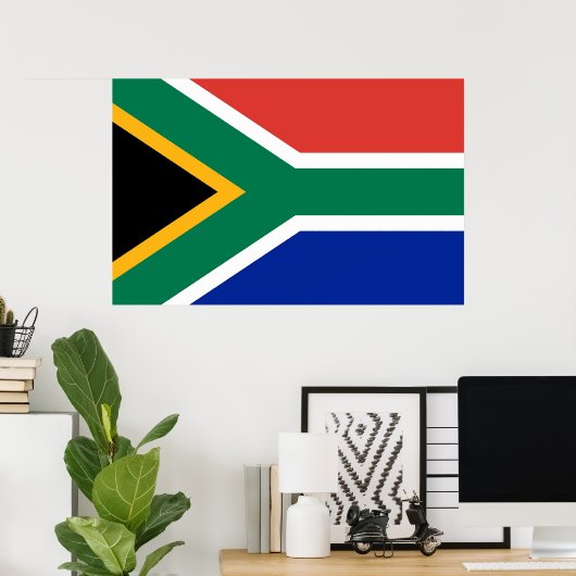 Poster met de vlag van Zuid-Afrika (Thuiskantoor)