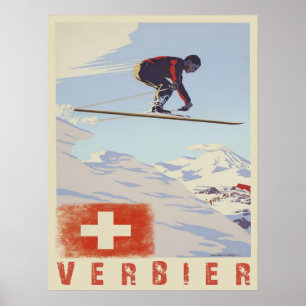 Poster met de Zwitserse  Ski Print