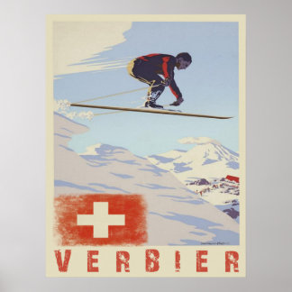 Poster met de Zwitserse  Ski Print