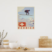 Poster met de Zwitserse Ski Print (Keuken)