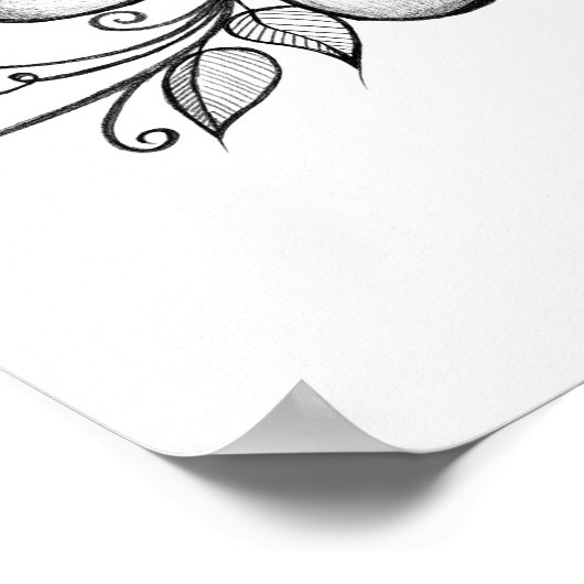 Poster met drie florale schetsen (Hoek)