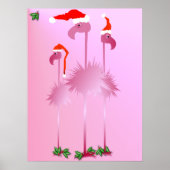 Poster met drie roze kerstfeestdagen (Voorkant)