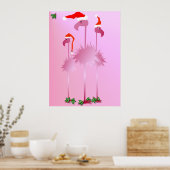 Poster met drie roze kerstfeestdagen (Keuken)