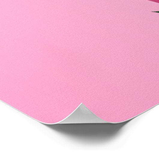 Poster met drie roze kerstfeestdagen (Hoek)