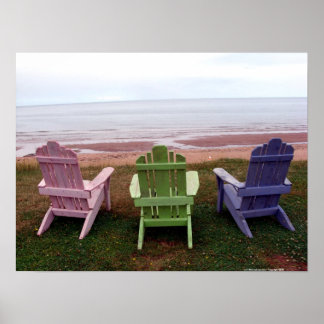 Poster met drie stoelen