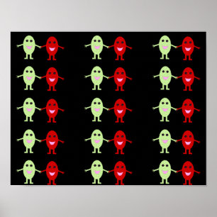 Poster met druiven verzameling