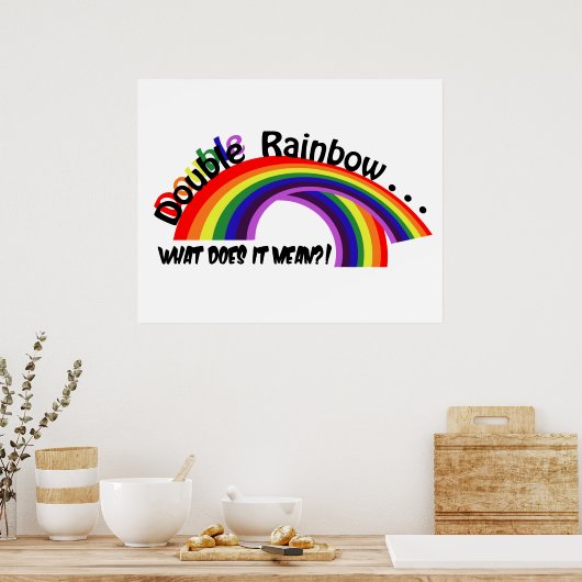 Poster met dubbele regenboog (Keuken)
