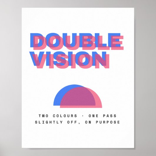 Poster met dubbelzicht optische illusie in retro m (Voorkant)