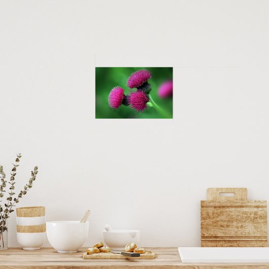 Poster met dunne bloem (Keuken)