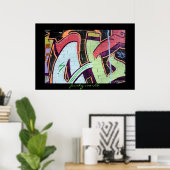 poster met een funky graffiti (Thuiskantoor)