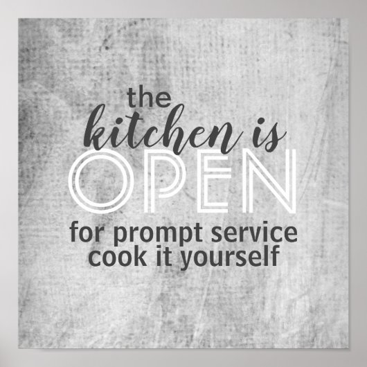 poster met een humoristisch citaat koken het zelf (Voorkant)