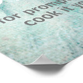 poster met een humoristisch citaat koken het zelf (Hoek)