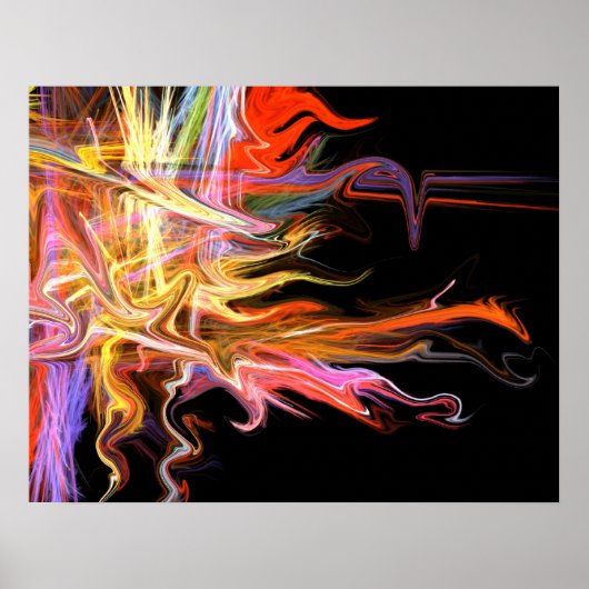 poster met een kruideniersvuur, fractaal fijn (Voorkant)