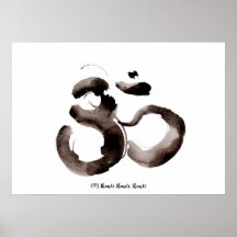 Poster met een mindfulness Om (Aum) motief